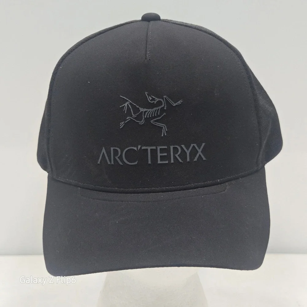 Arcteryx Bird Word Trucker Hat Black Adjustable Snapback Mesh Cap CA34438